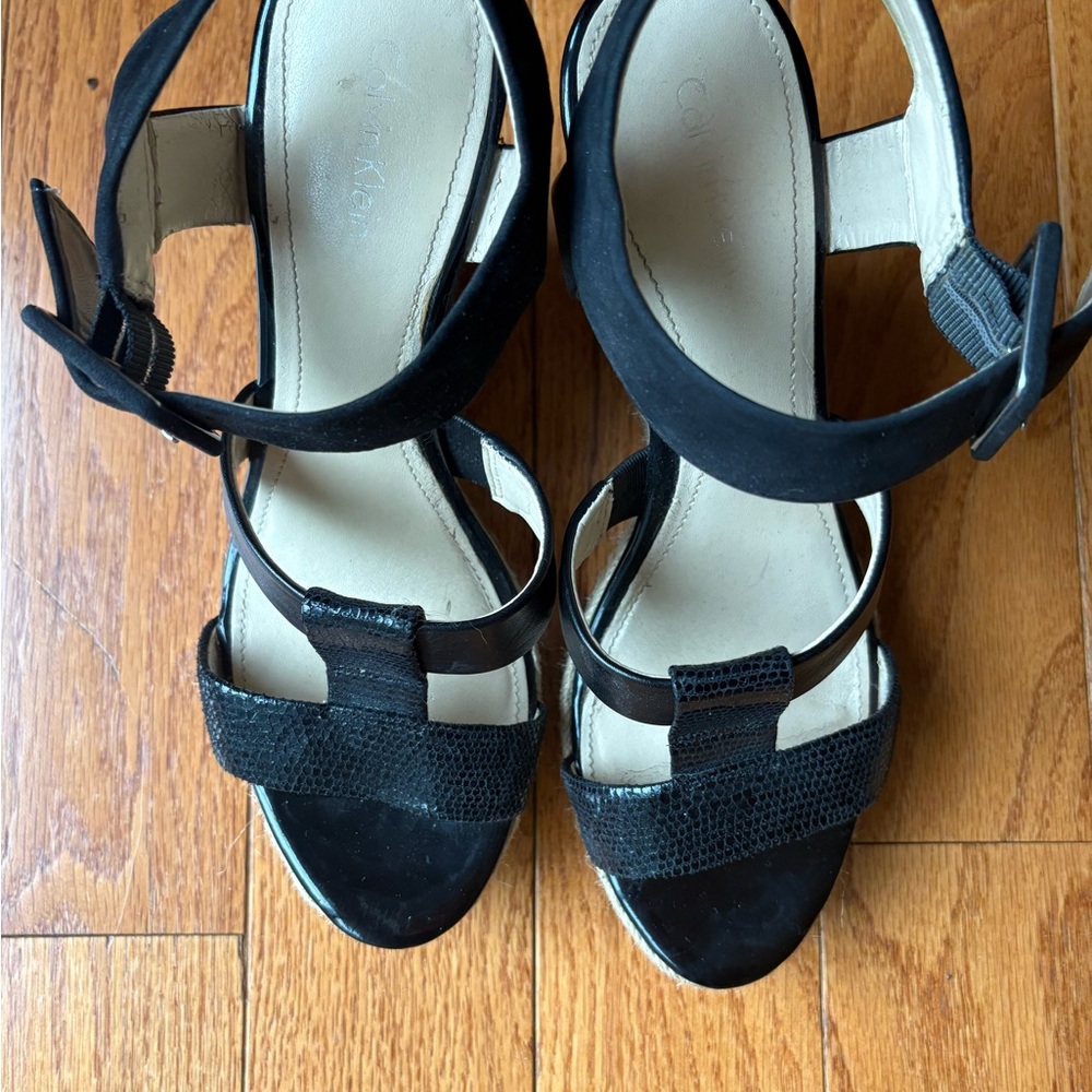 Calvin Klein Black Strappy Sandals